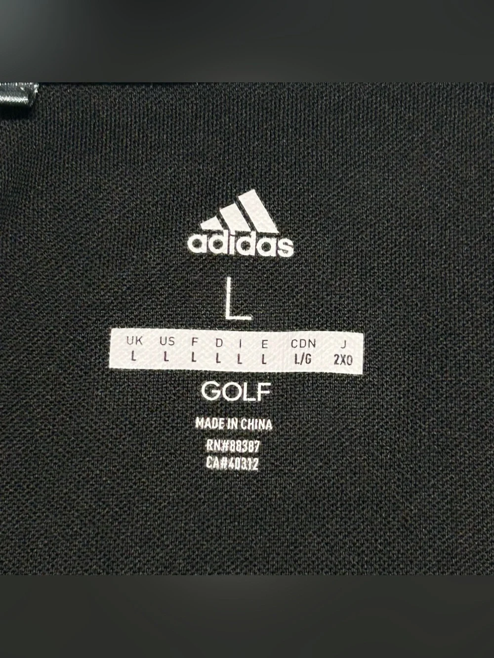Adidas Golf Mens Size L Sweatshirt 1/4 Zip Gym Running Outdoor Activewear